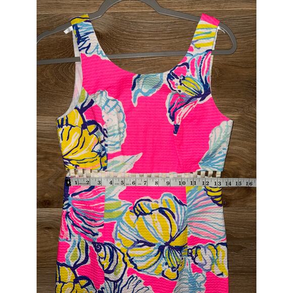 Lilly Pulitzer Iggy Kir Royal Pink Swept By The Tides Cut Out Waist Dress - Sz 0 - Picture 11 of 12